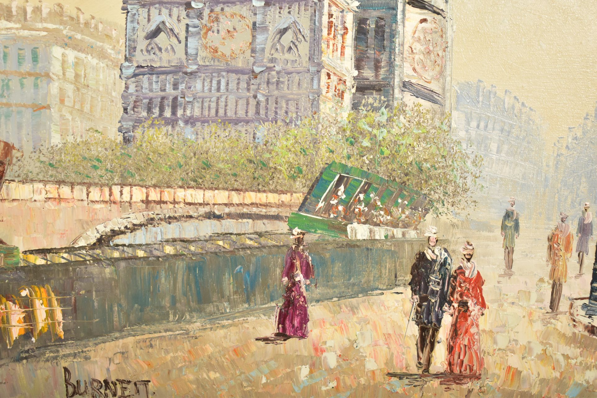 CAROLINE BURNETT - PAIR OF OIL ON CANVAS PARIS STREET SCENES - Image 6 of 9