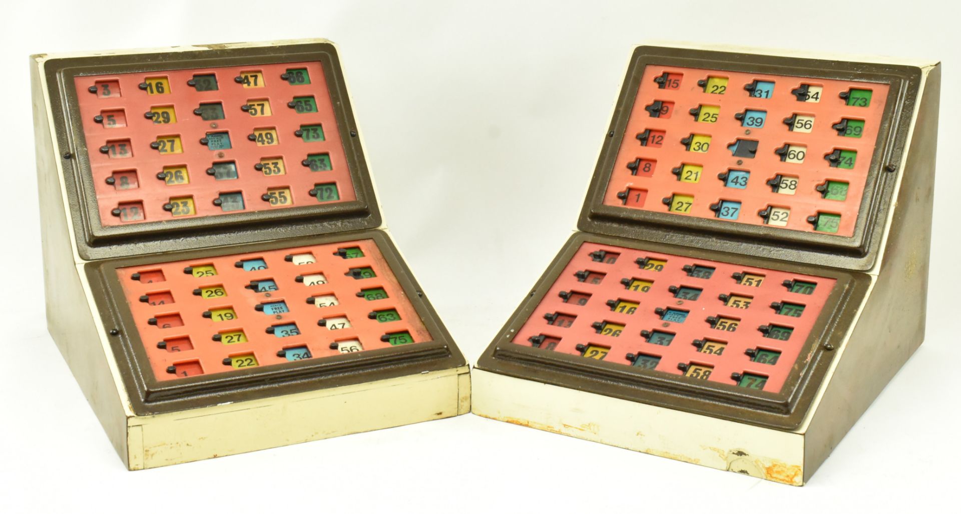 PAIR OF VINTAGE FAIRGROUND BINGO LIGHT BOXES / MACHINES