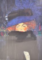 GUSTAV KLIMT - VINTAGE ' LADY IN HAT ' POSTER