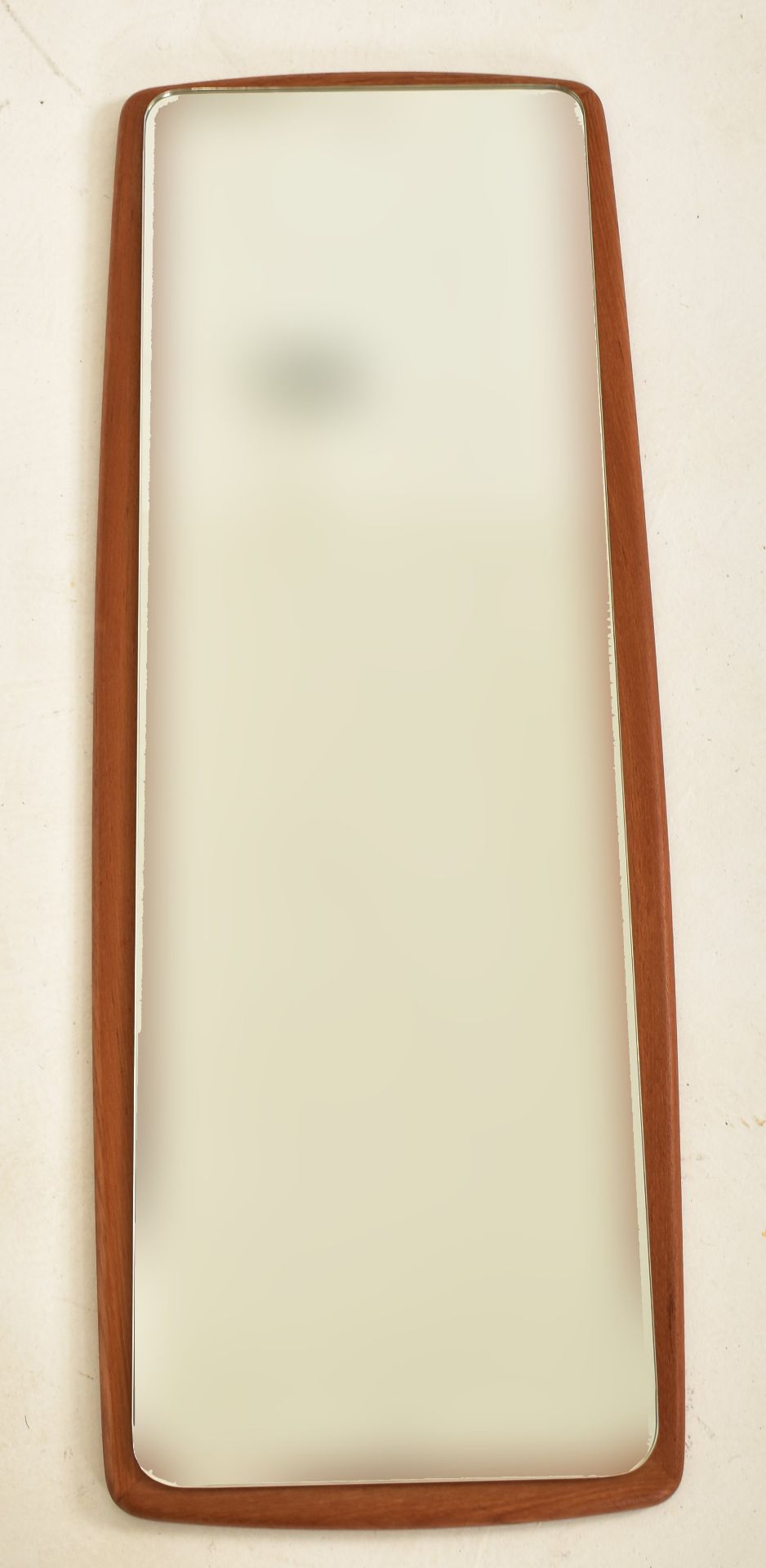 BRITISH MODERN DESIGN - MID CENTURY TEAK FRAMED WALL MIRROR