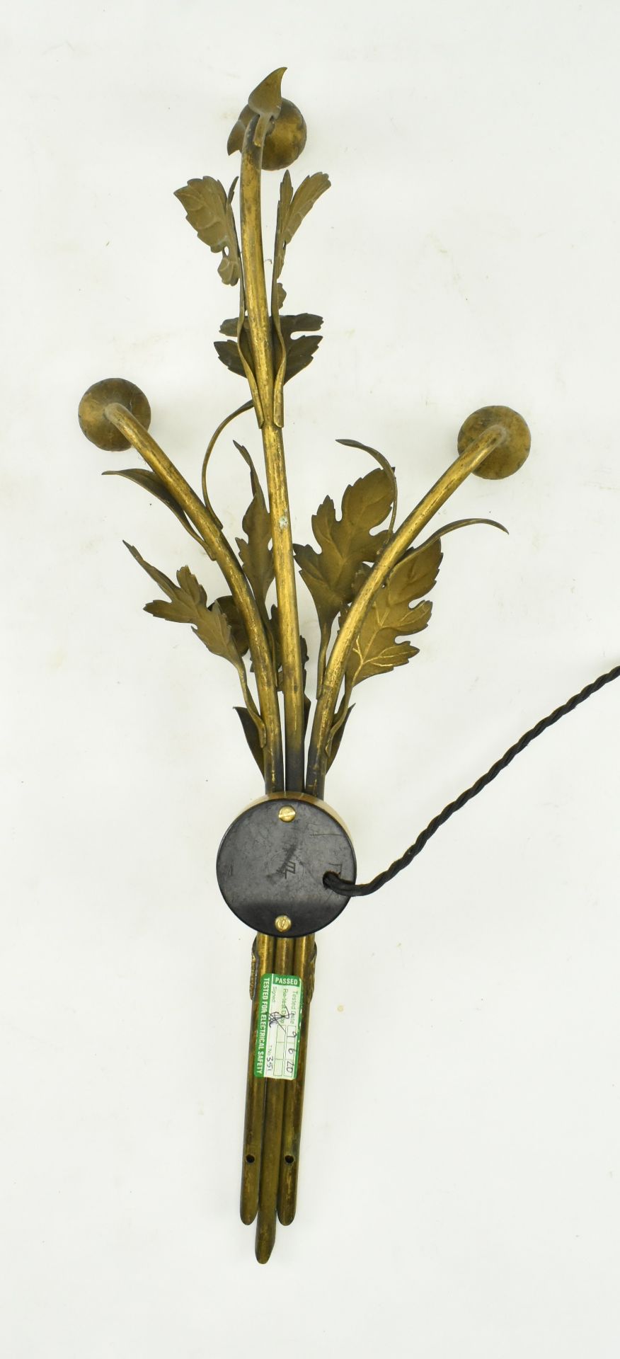 20TH CENTURY HOLLYWOOD REGENCY GILT METAL WALL SCONCE - Image 5 of 5
