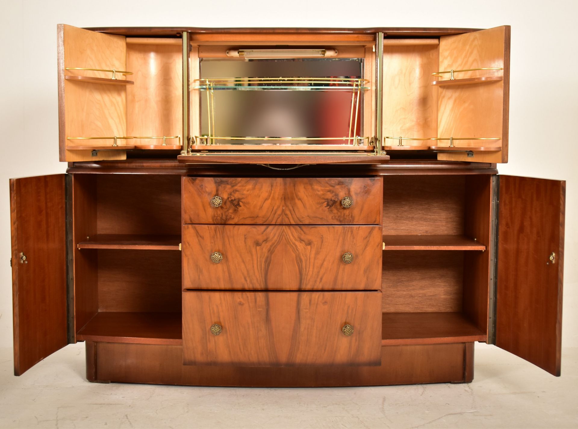 BEAUTILITY - MID CENTURY ART DECO REVIVAL WALNUT SIDEBOARD - Image 3 of 5