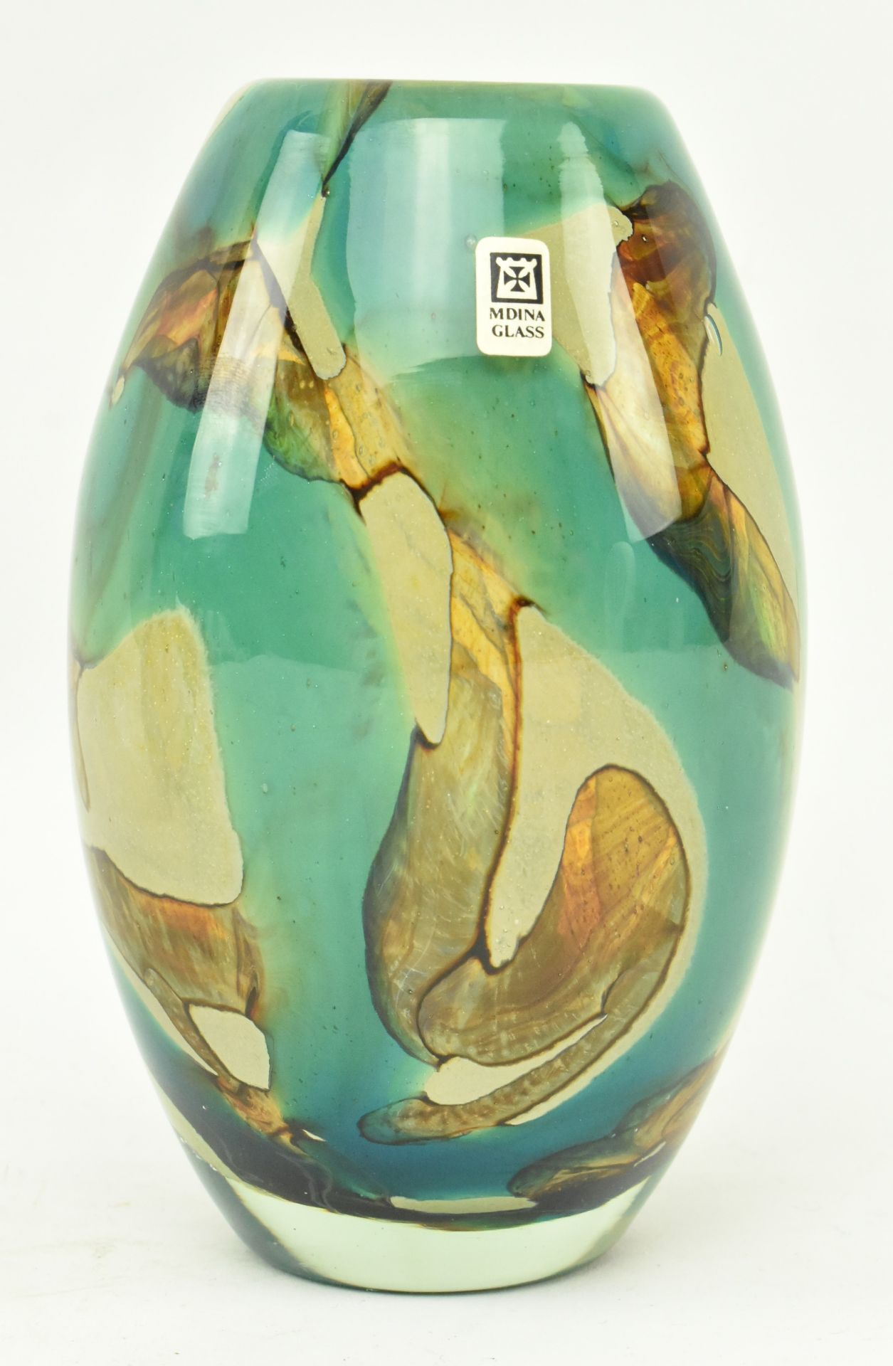 MDINA - TWO TIGER PATTERN POLYCHROME GLASS VASES - Image 5 of 8
