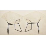 HARRY BERTOIA - DIAMOND CHAIR - PAIR OF DESIGNER ARMCHAIRS