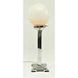 20TH CENTURY ART DECO CHROME AND GLASS TABLE LAMP
