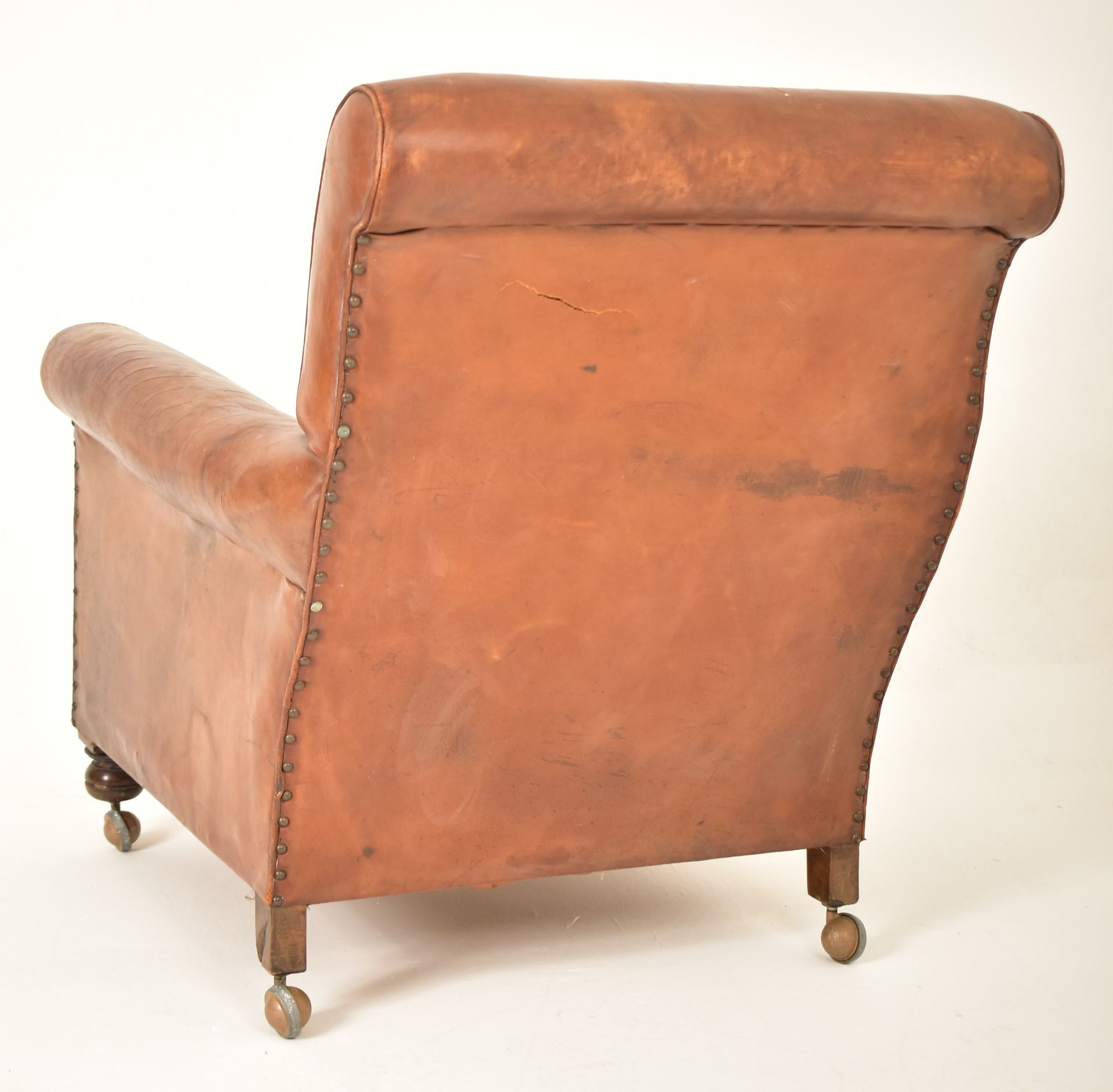 EARLY 20TH CENTURY LEATHER TWO SEATER SOFA & ARMCHAIR - Image 11 of 11