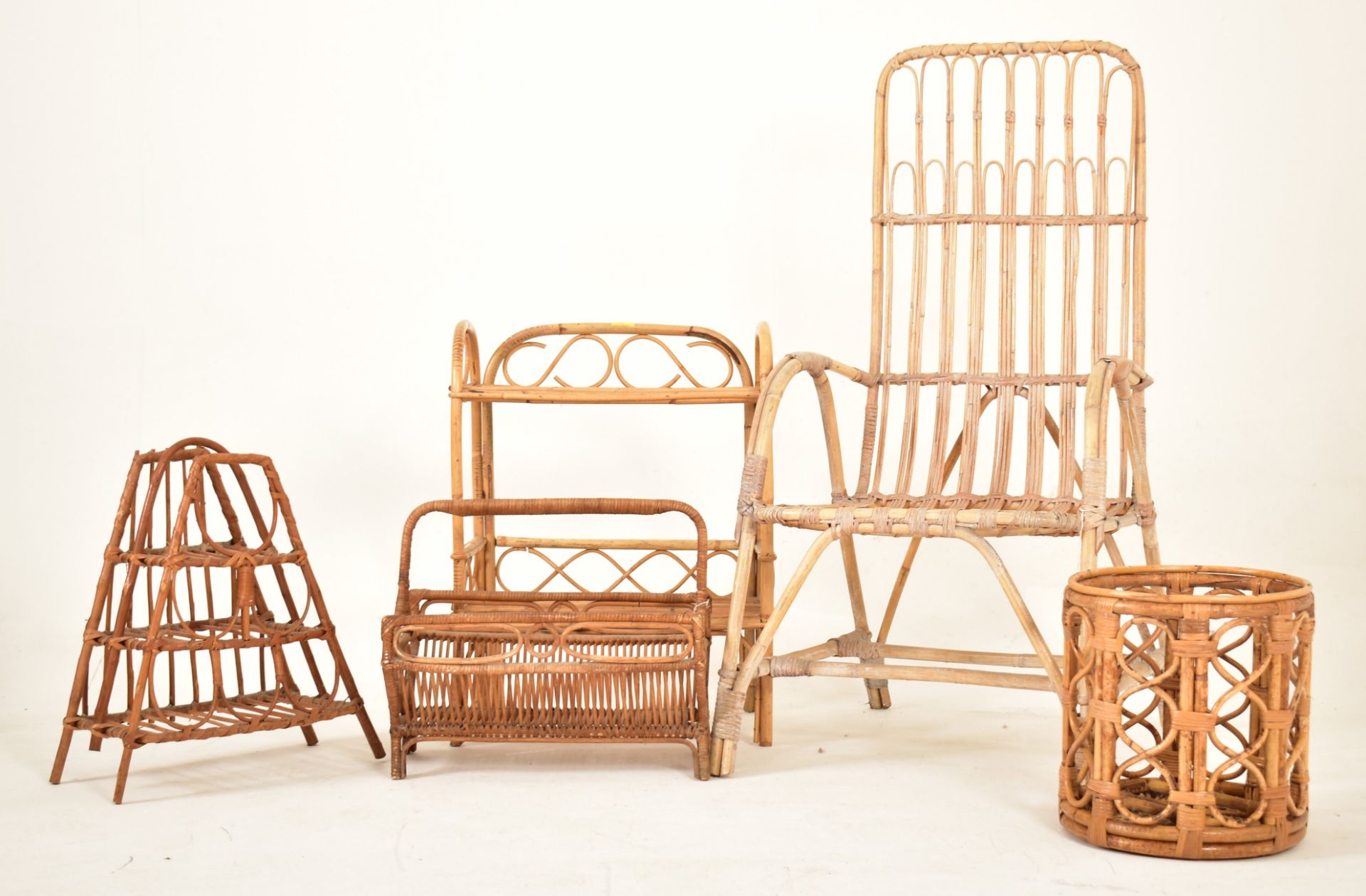 SELECTION OF 20TH CENTURY BAMBOO & WICKER HOME FURNISHINGS