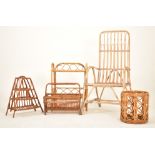 SELECTION OF 20TH CENTURY BAMBOO & WICKER HOME FURNISHINGS