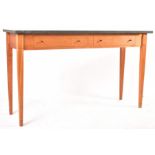 HIGH END BRITISH CONTEMPORARY OAK & MARBLE HALL TABLE