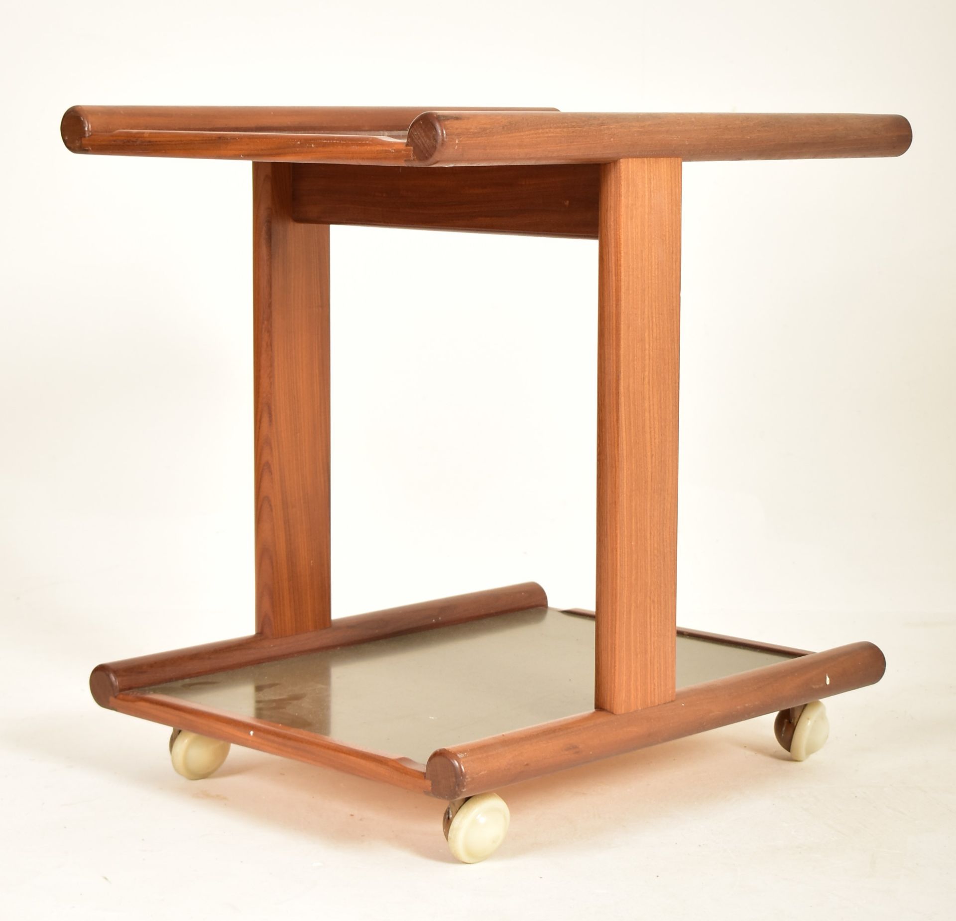 MID CENTURY DANISH INFLUENCED TWO TIER COCKTAIL TROLLEY - Image 4 of 4