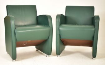 PAIR OF 20TH CENTURY ART DECO INSPIRED TUB LOUNGE ARMCHAIR