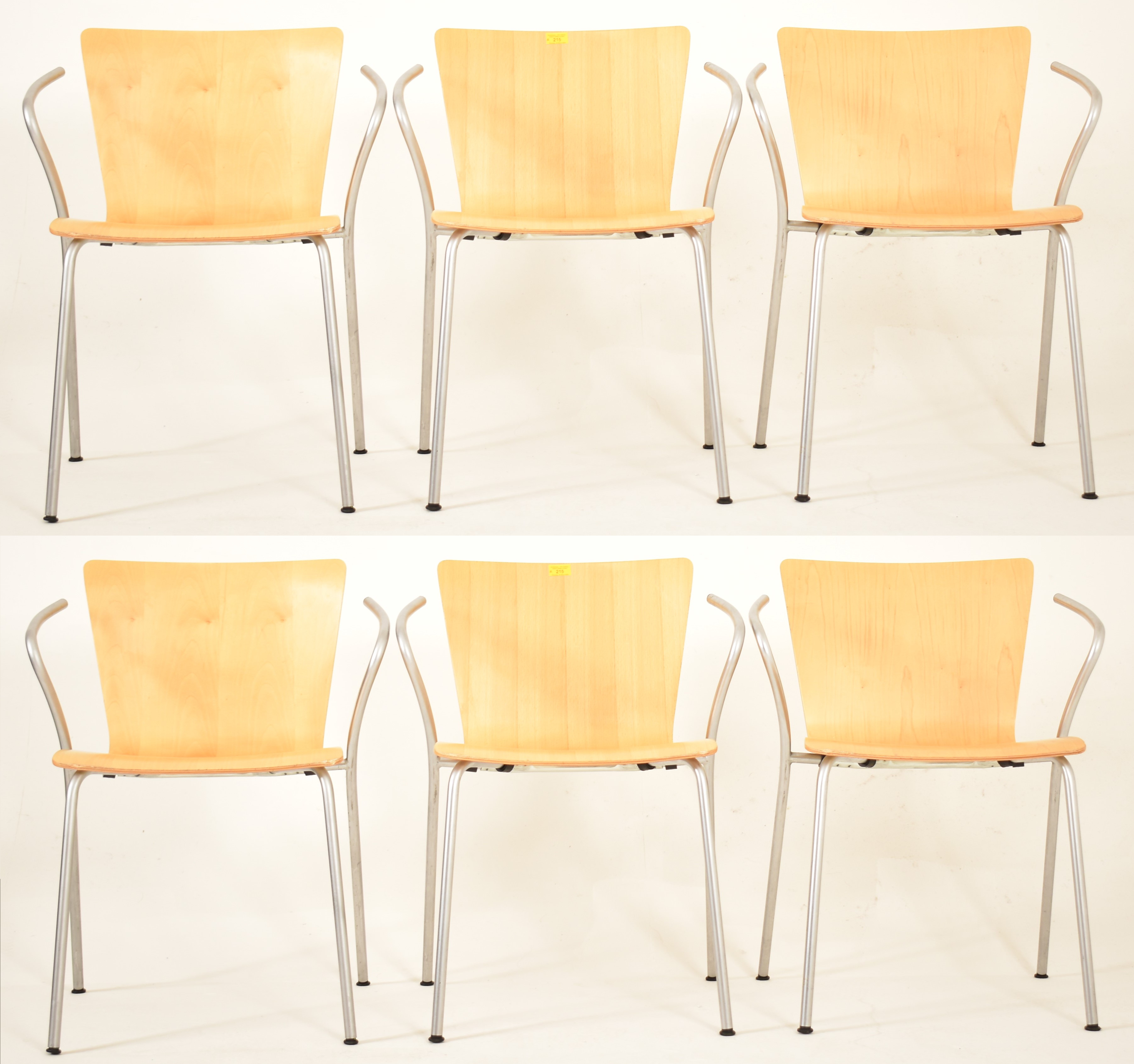 VICO MAGISTRETTI FOR FRITZ HANSEN - VICO DUO - SIX DINING CHAIRS