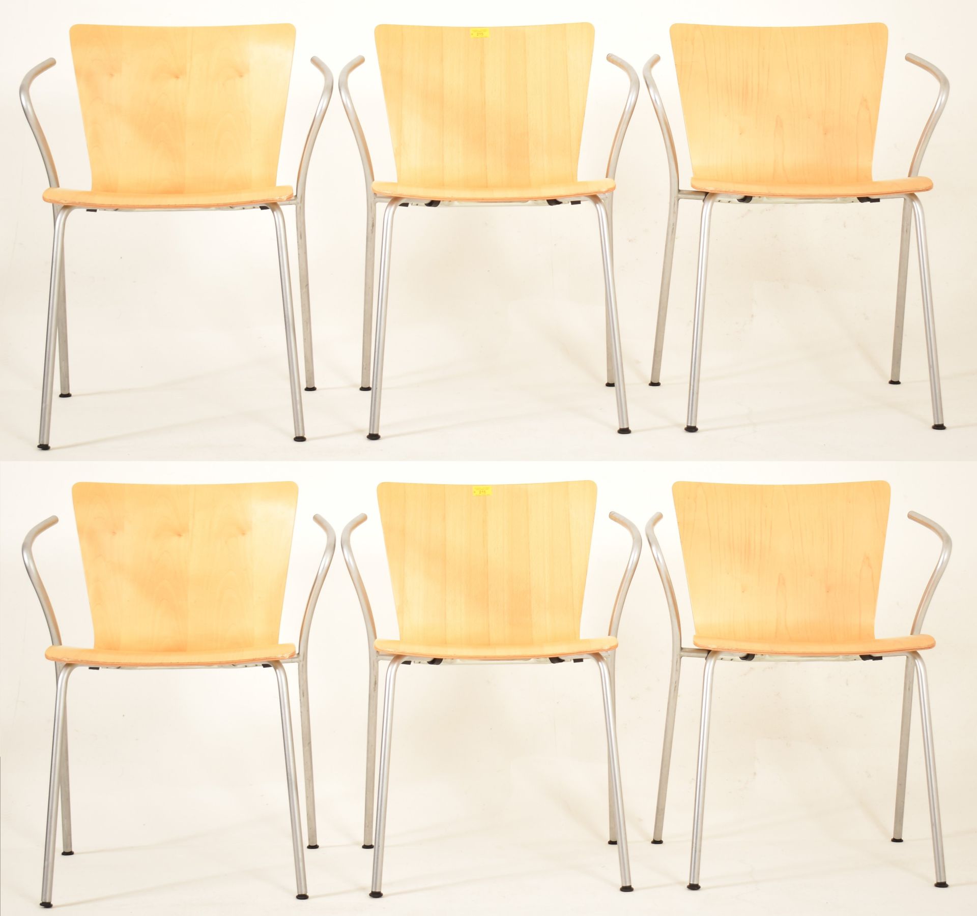 VICO MAGISTRETTI FOR FRITZ HANSEN - VICO DUO - SIX DINING CHAIRS