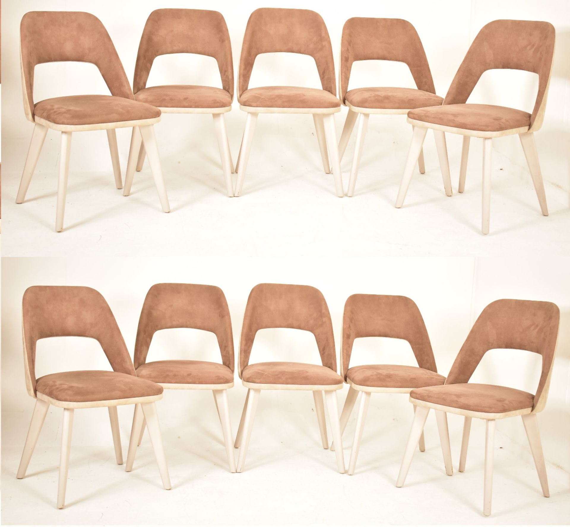 TEN CONTEMPORARY HIGH END DESIGN SUEDE DINING CHAIRS