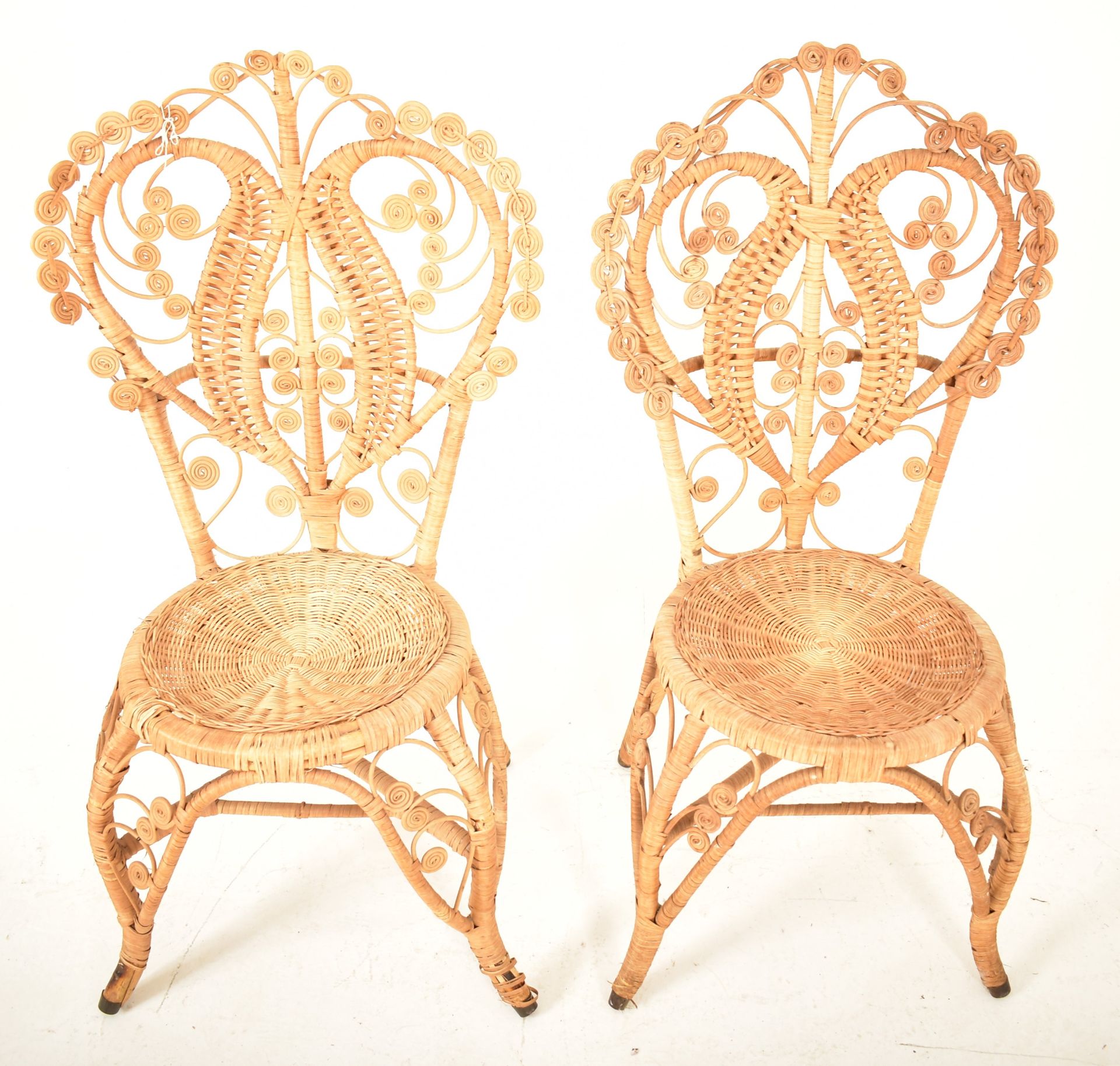 PONS LEYVA - PAIR OF SPANISH BAMBOO & WICKER CHAIRS - Image 2 of 6