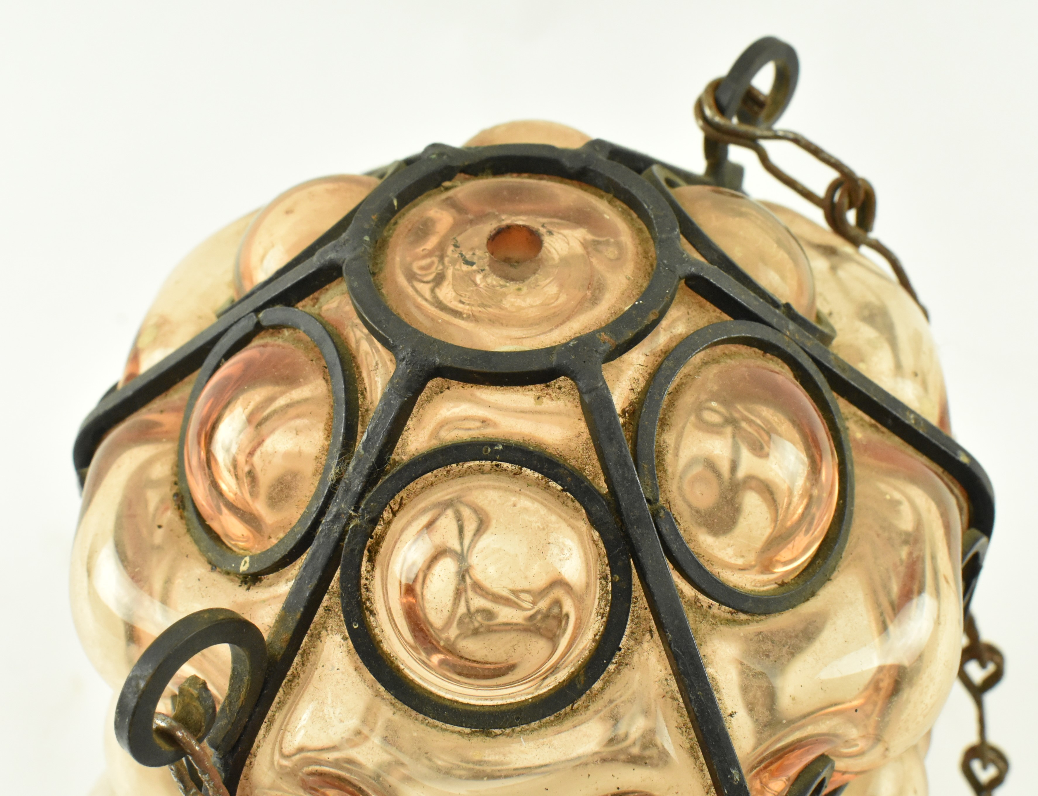 EARLY 20TH CENTURY FRENCH BLOWN GLASS PORCH LANTERN - Image 3 of 6