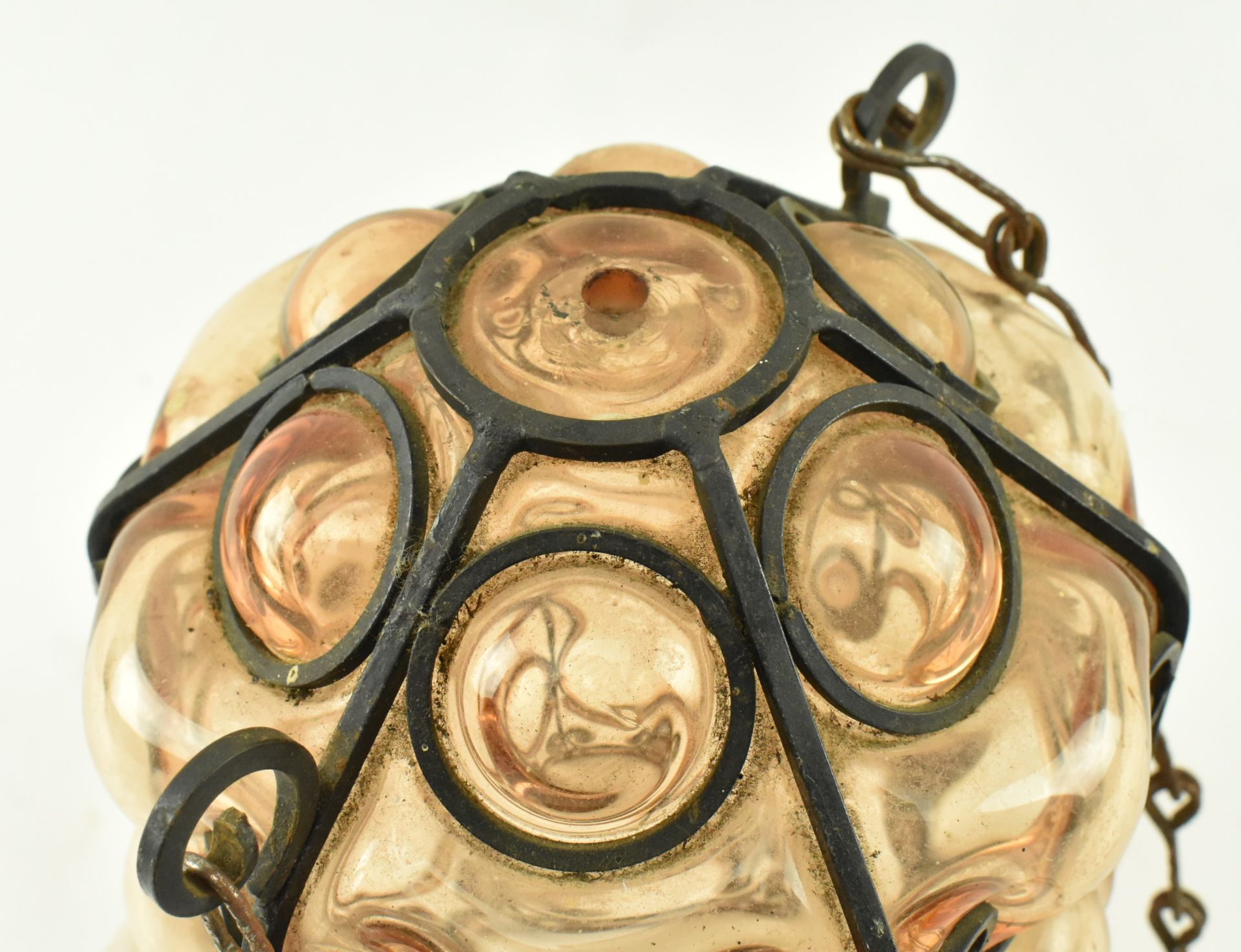 EARLY 20TH CENTURY FRENCH BLOWN GLASS PORCH LANTERN - Image 3 of 6
