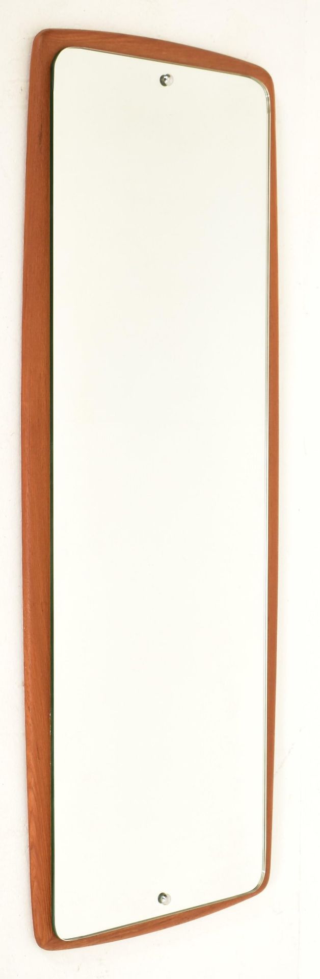 BRITISH MODERN DESIGN - MID CENTURY TEAK FRAMED WALL MIRROR - Image 3 of 4