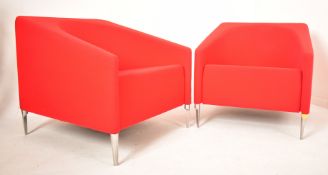 ARTIFORT - RED SEVEN - PAIR OF 2003 EASY LOUNGE ARMCHAIRS