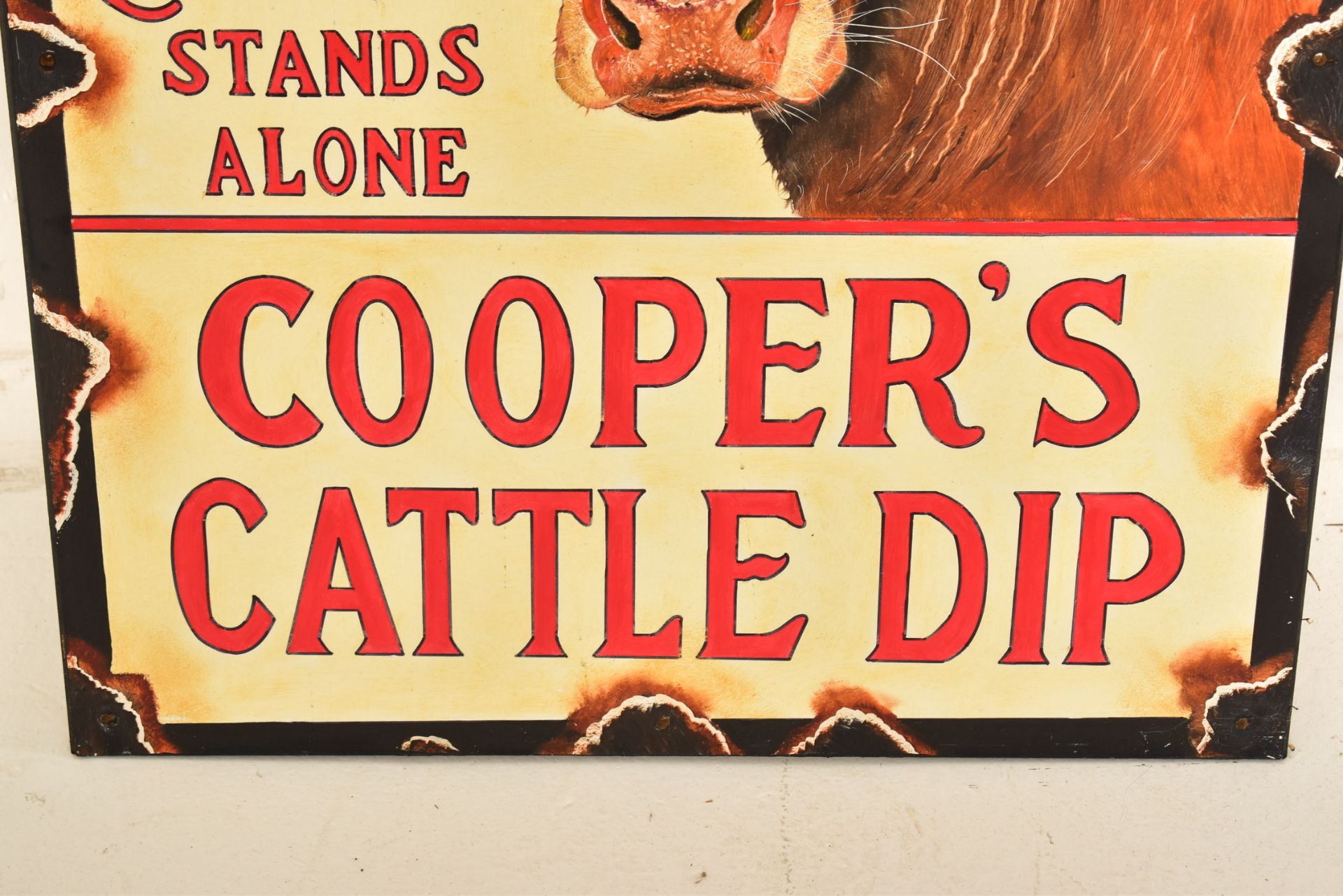 COOPER'S CATTLE DIP - OIL ON BOARD ARTIST IMPRESSION OF A SIGN - Bild 2 aus 4