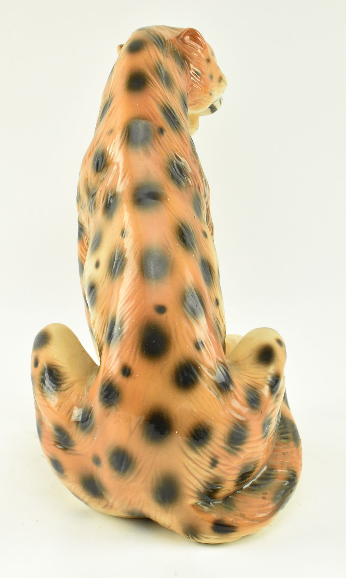 20TH CENTURY ITALIAN MAJOLICA CERAMIC LEOPARD FIGURE - Image 3 of 6