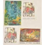 FOUR VINTAGE MARC CHAGALL OFFSET LITHOGRAPHS POSTERS