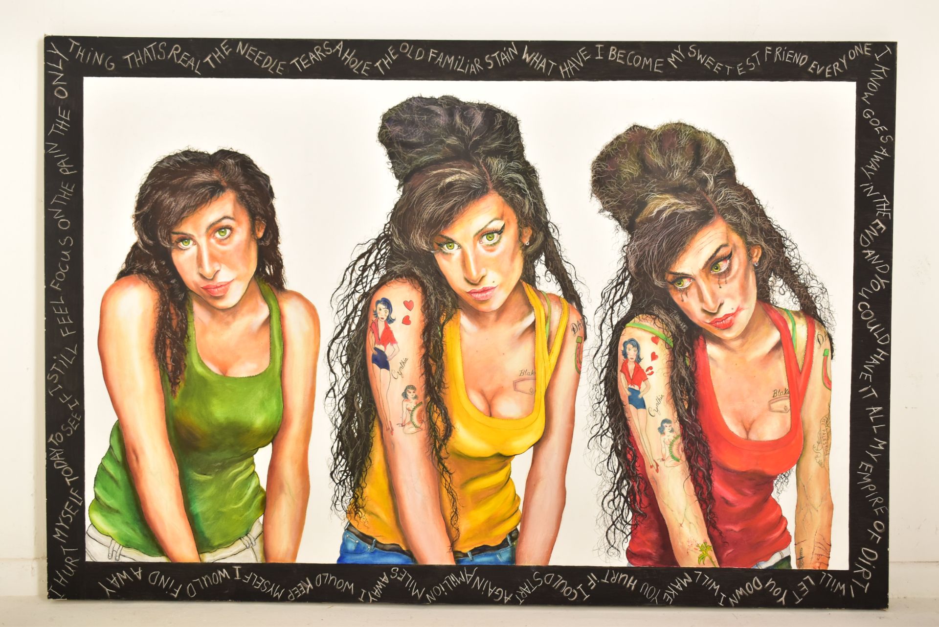 CONTEMPORARY ACRYLIC ON CANVAS PAINTING OF AMY WINEHOUSE