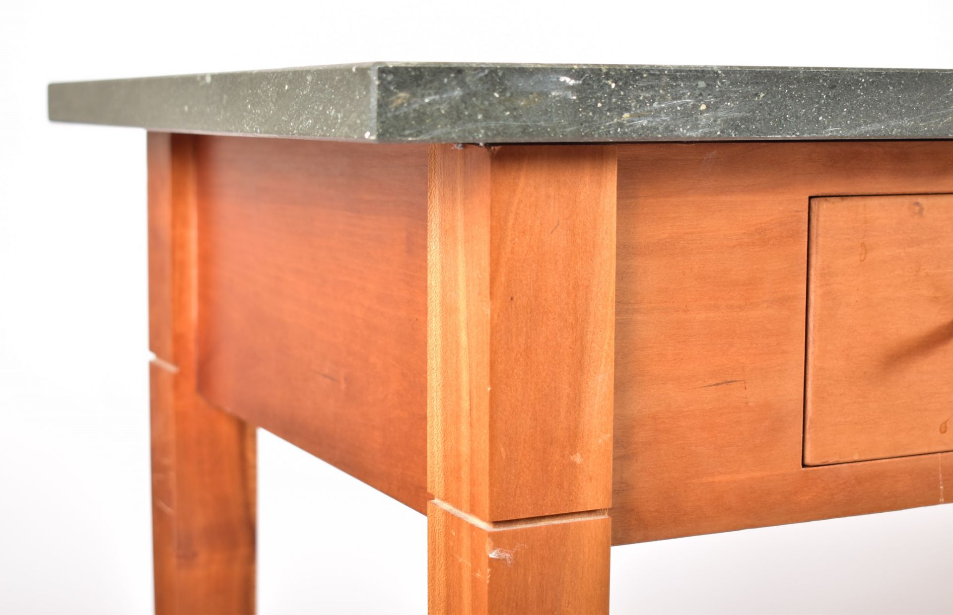 HIGH END BRITISH CONTEMPORARY OAK & MARBLE HALL TABLE - Image 3 of 7