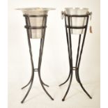 TWO RETRO 20TH CENTURY CHAMPAGNE ICE BUCKETS ON STANDS