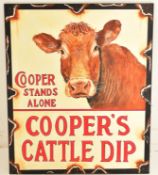 COOPER'S CATTLE DIP - OIL ON BOARD ARTIST IMPRESSION OF A SIGN
