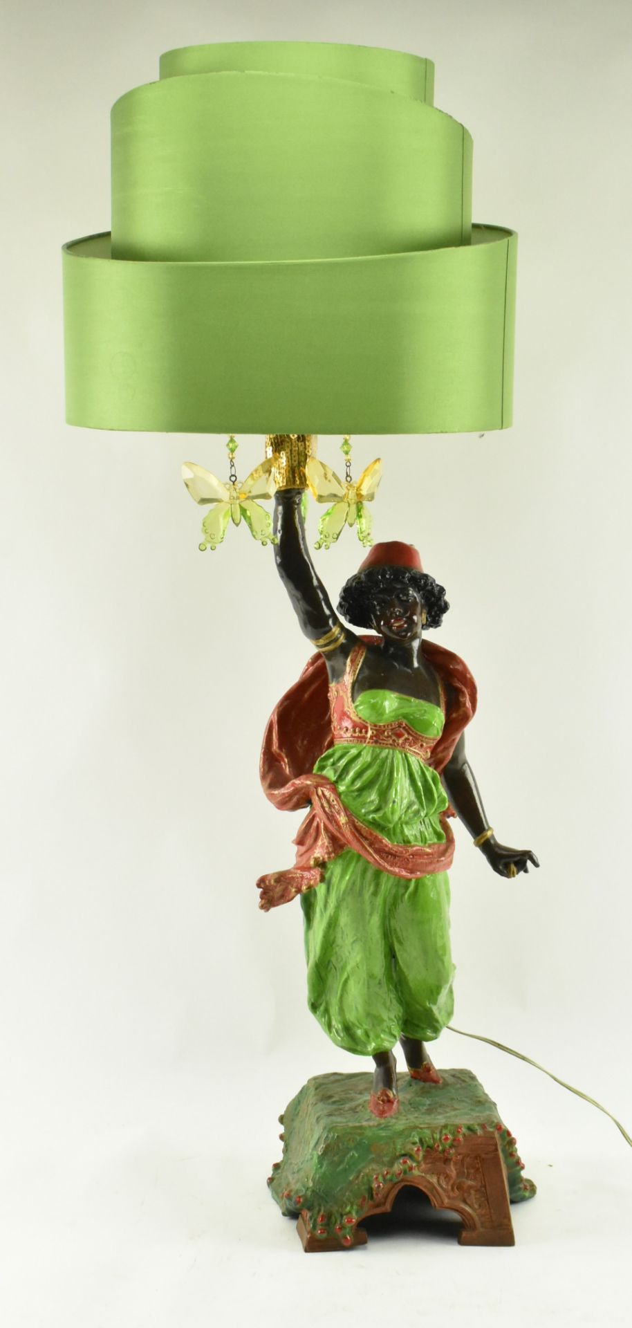 VINTAGE 20TH CENTURY BLACKAMOOR GYPSY TABLE LAMP