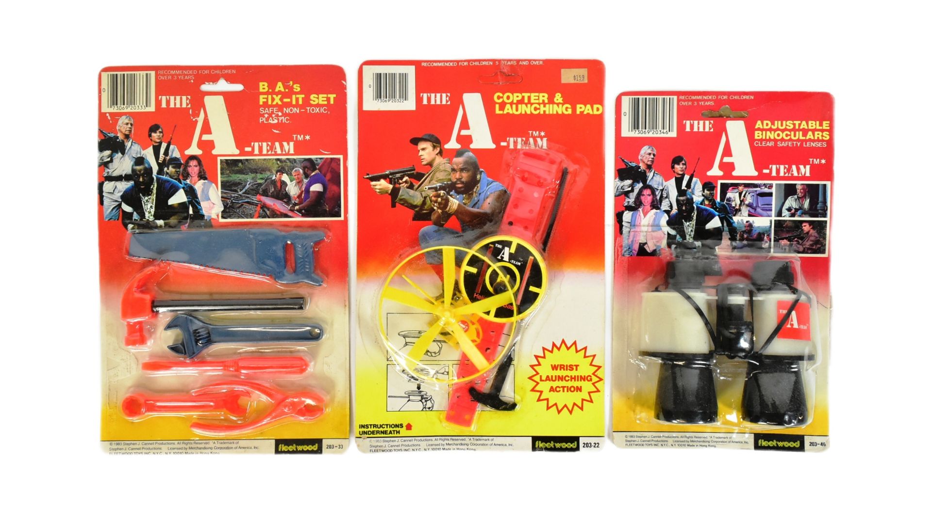 THE A TEAM - X3 VINTAGE RACK PACK TOYS