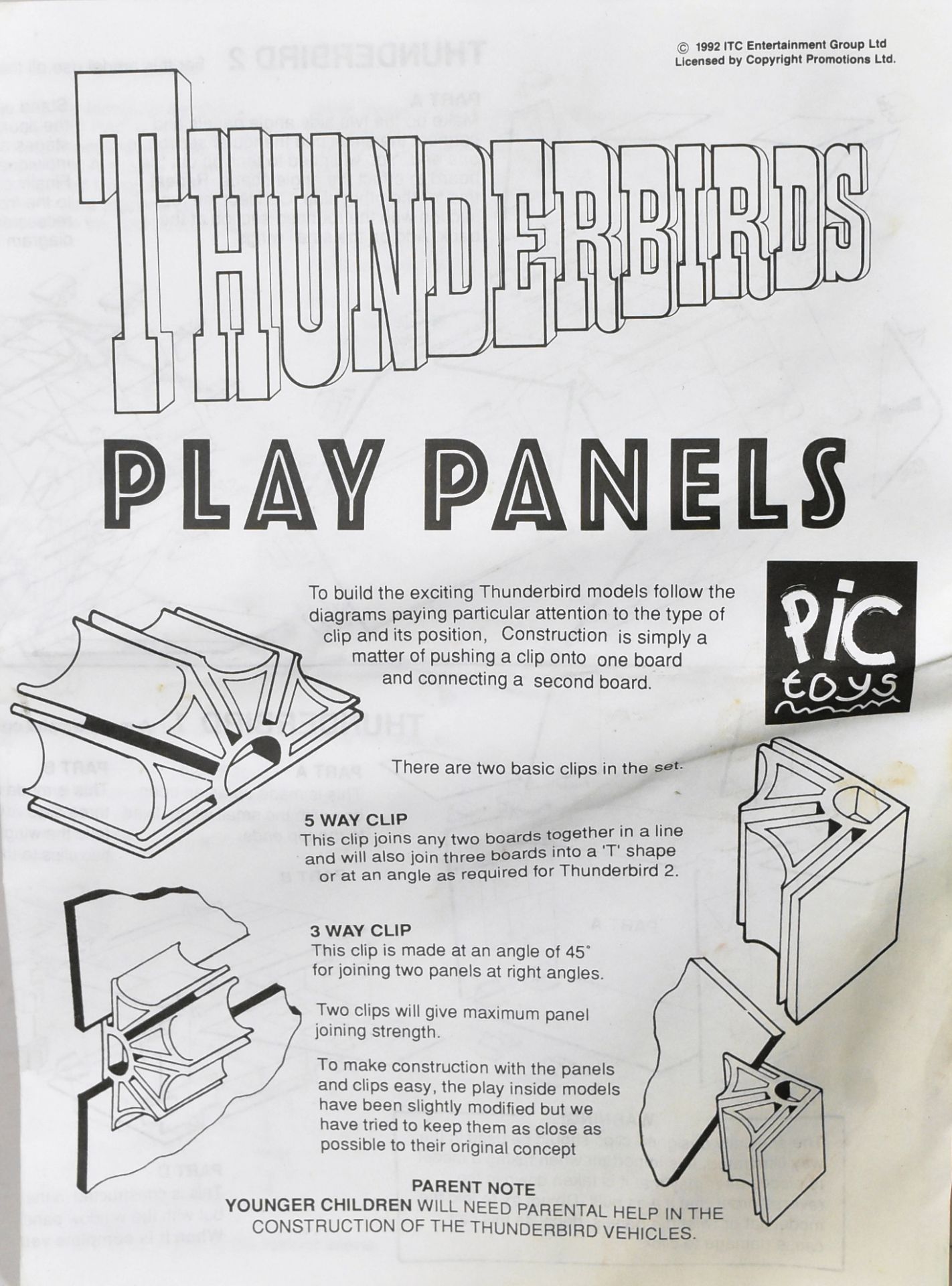 THUNDERBIRDS - VINTAGE PIC-TOYS MADE 'PLAY PANELS' PLAYSET - Image 7 of 7