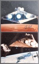 STAR WARS - CLIVE REVILL - TWO AUTOGRAPHED 8X10" PHOTOS