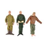 ACTION MAN - X3 VINTAGE ACTION MAN FIGURES WITH CLOTHING