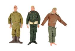 ACTION MAN - X3 VINTAGE ACTION MAN FIGURES WITH CLOTHING