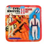 EVEL KNIEVEL - VINTAGE RESCUE SET CARDED ACTION FIGURE