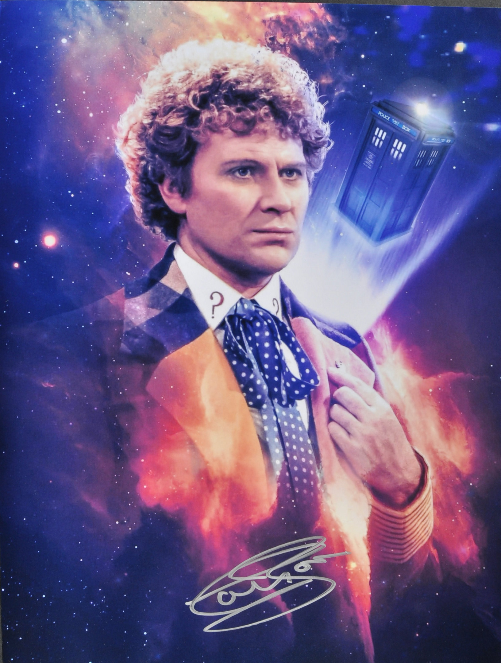 DOCTOR WHO - COLIN BAKER - SIGNED 16X12" COLOUR PHOTO