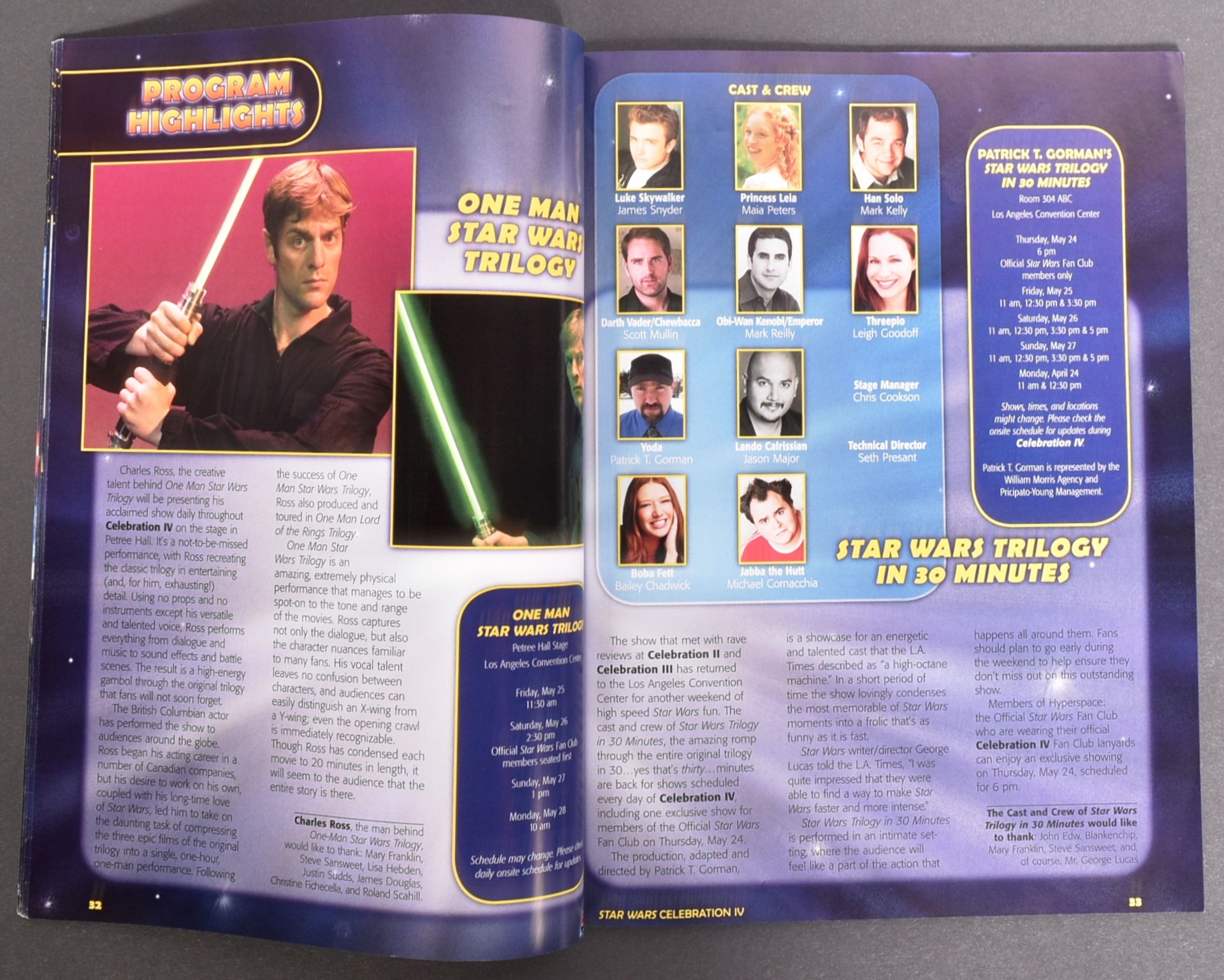 STAR WARS - CELEBRATION IV - ROBERT WATTS AUTOGRAPHED BROCHURE - Image 3 of 3