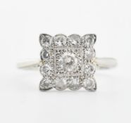 1920S PLATINUM & DIAMOND CLUSTER RING