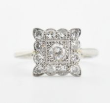 1920S PLATINUM & DIAMOND CLUSTER RING