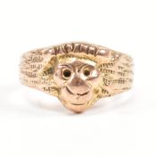 9CT GOLD LION HEAD RING