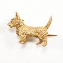 EARLY 20TH CENTURY 15CT GOLD SCOTTIE DOG BROOCH