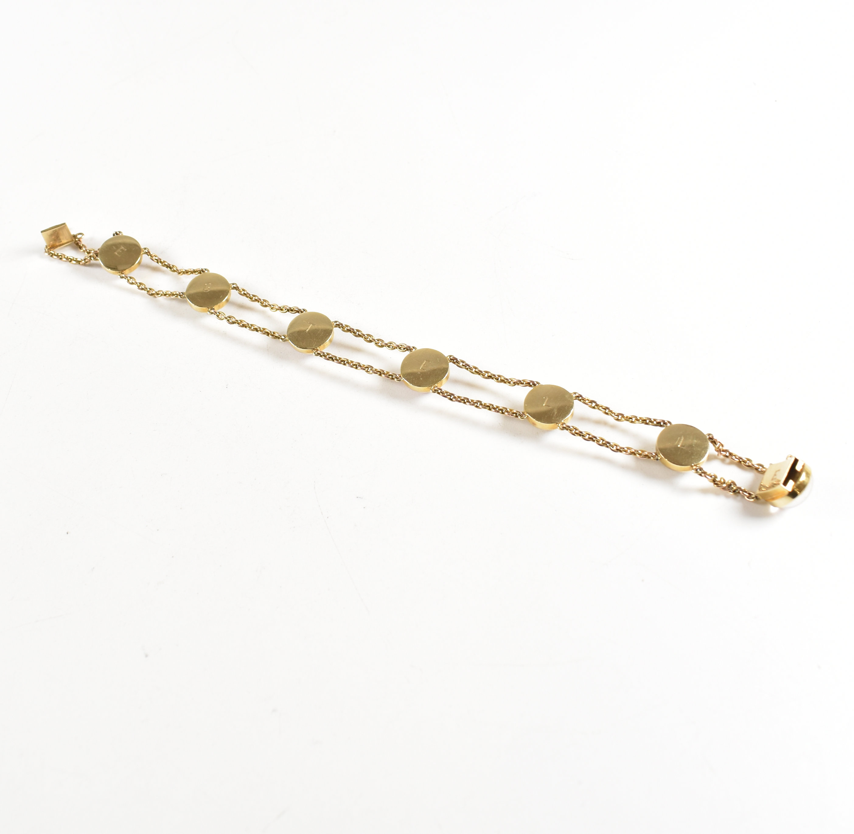 EDWARDIAN 15CT GOLD ESSEX CRYSTAL NAUTICAL PENNANT BRACELET - Image 5 of 7