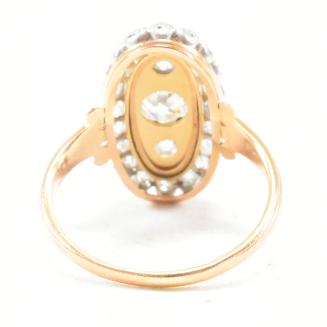 DIAMOND & ENAMEL SET GOLD FLEUR DE LYS PLAQUE RING - Image 4 of 6