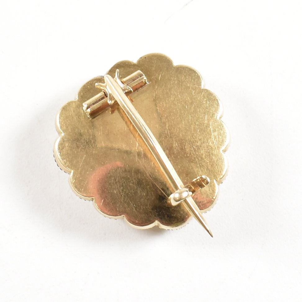 GEORGIAN GOLD & PEARL ENAMEL HEART BROOCH - Image 2 of 5