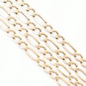 HALLMARKED 9CT GOLD FIGARO CHAIN NECKLACE