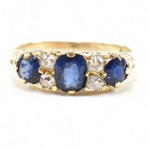 EDWARDIAN 18CT GOLD SAPPHIRE & DIAMOND RING