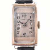 ROLEX 1920S 9CT ART DECO TANK FACED WRISTWATCH