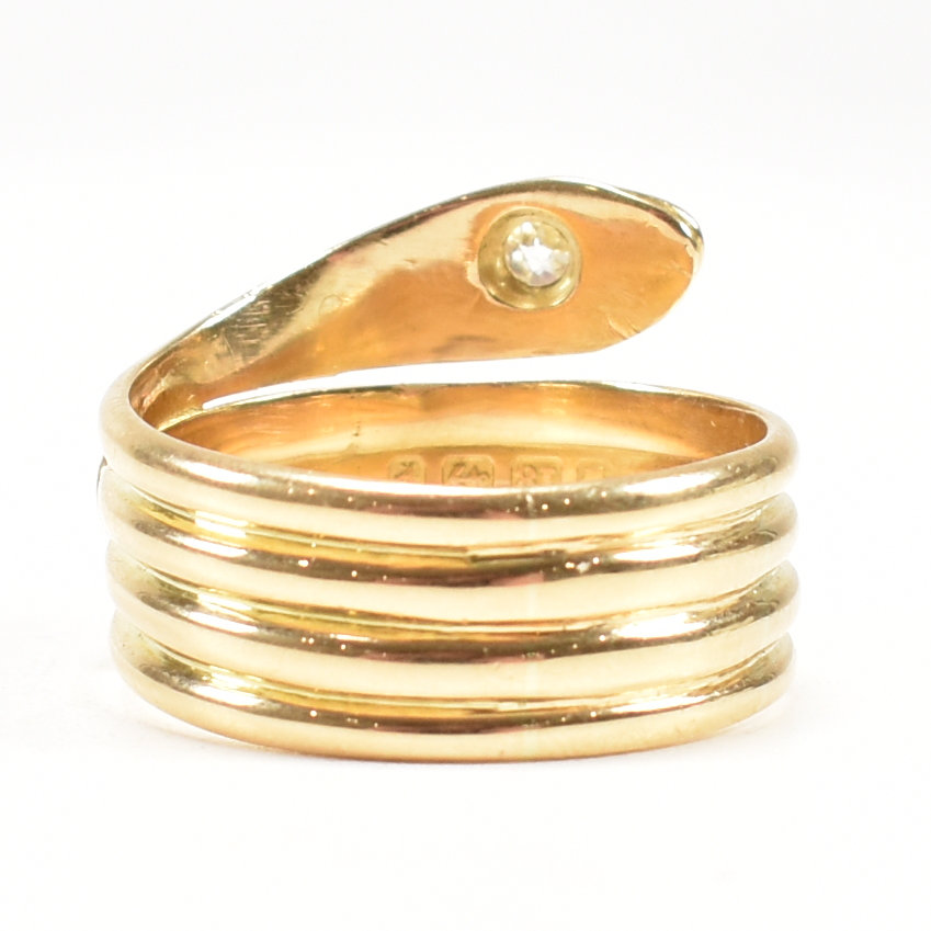VICTORIAN HALLMARKED 18CT GOLD & DIAMOND SNAKE RING - Image 3 of 6